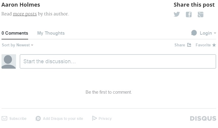 Post footer showing Disqus comments